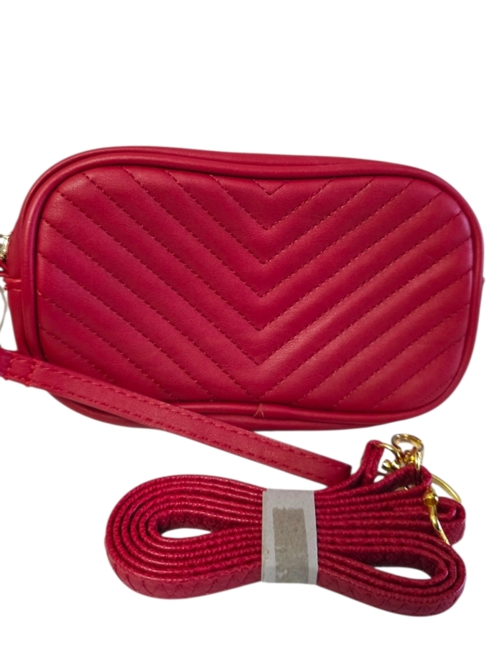 Steve Madden Red Quilted Crossbody Camera Bag